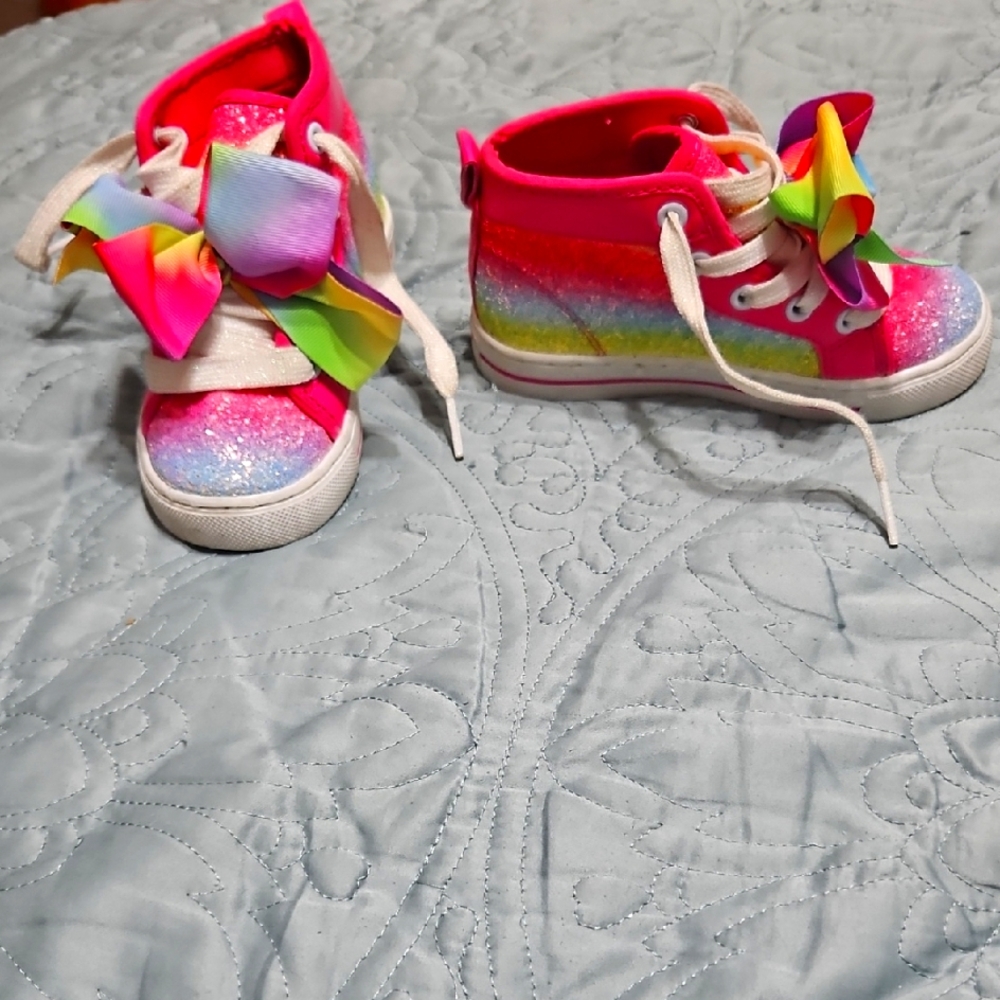 Pink Glittery High-Top Sneakers. JoJo Siwa Sneakers.